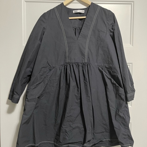 Zara Topstitched Mini Dress - Picture 2 of 7